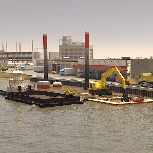 Riverbed Dredging Process Animation